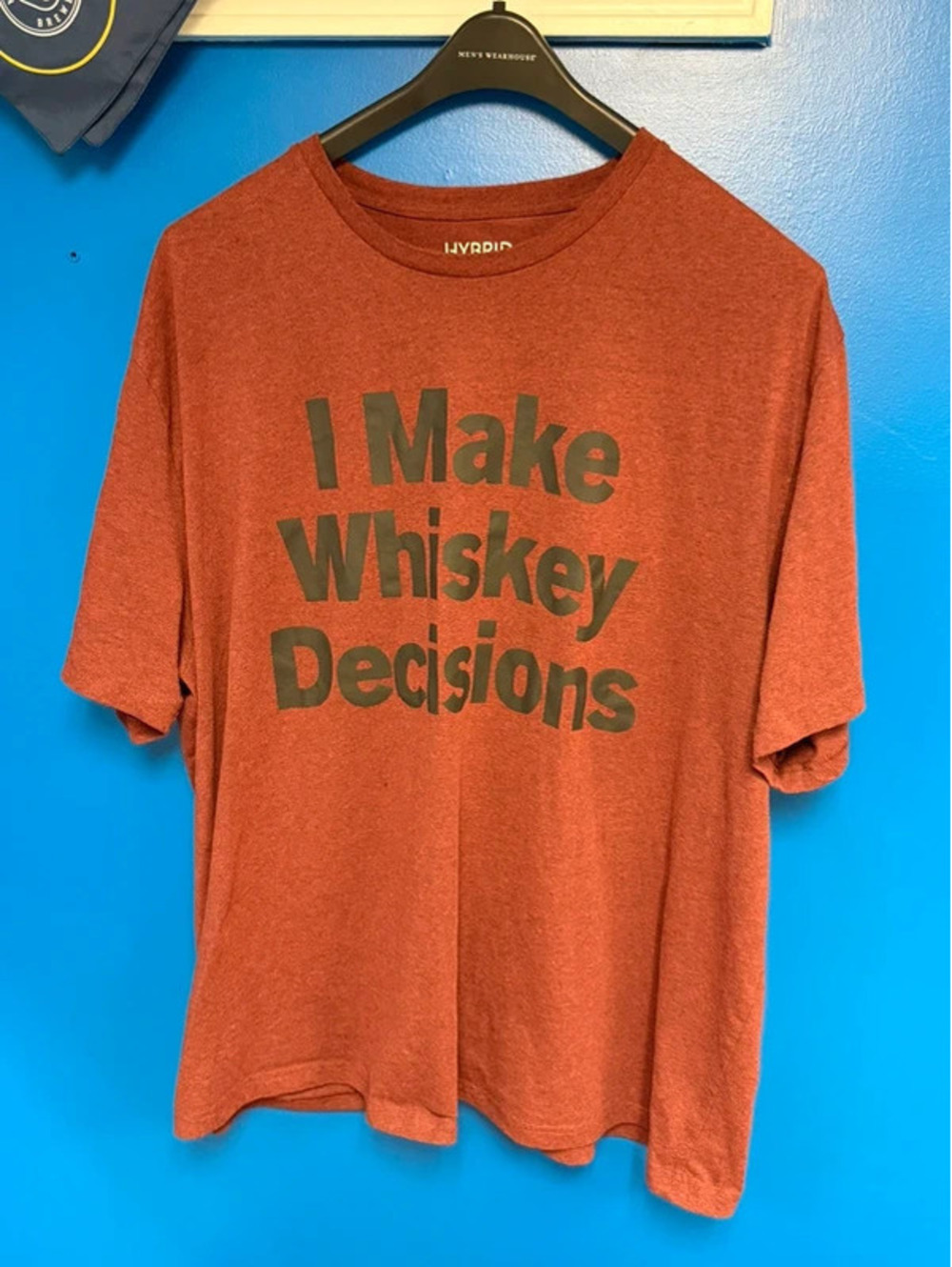 "I Make Whiskey Decisions" Graphic T-Shirt Rust Orange Size 4XB